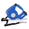 50 Foot Pet Walking Nylon Rope LED Light Retractable Dog Lead Dog Leash With Poop Bag Holder Flashlight