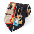 Wholesale Suppliers New Designer Men Boys Musical Notes Guitar Printed Necktie Super  Fun Theme Ties