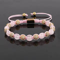 Renting Jewelry Factory Luxury Cubic Zircon Pave Ball Woven Macrame Adjustable Bracelet Women JBS10604