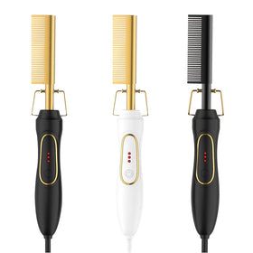 Custom Hair Electric Hot air Comb 2 in 1 Multifunctional Black Hot Comb Vendor