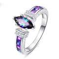 CAOSHI Brass Jewelry Magic Color Stone Marquise Cut Crystal Ring Women Wedding Engagement Silver Plating Rings Jewelry Factory