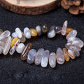 DIY Hot selling Long gravel tumbled stone beads fluorite unakite natural crystals