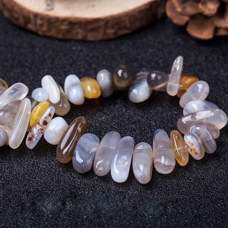 DIY Hot selling Long gravel tumbled stone beads fluorite unakite natural crystals