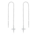 Hope Star 18k Solid Gold Cvd Diamond Chandelier White Chunky Hoops Earrings Drop Stud for Girls