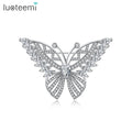 LUOTEEMI AAA Cubic Zirconia Zircon Crystal Set Queen Wholesale Brooch Pin for Woman Vintage Butterfly Brooch