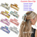 7.5cm Custom Logo Color 2026 Colorful Floral Acetate Hair Claw Minimalist Women Acetate Hair Clip Hair Accessory