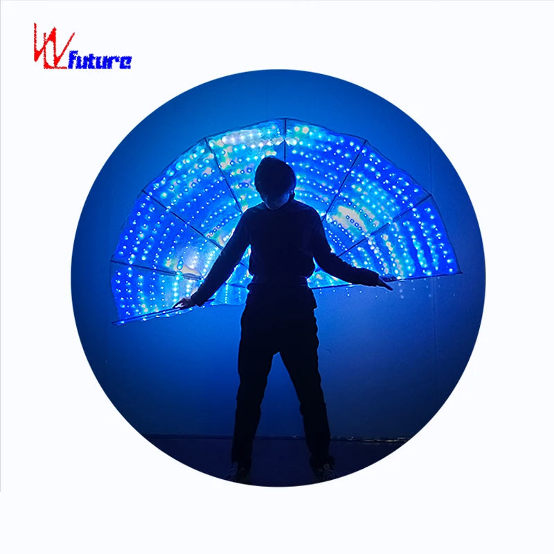Dazzling LED Stage & Dance Wear  Costumes Ballroom Performance Wear Peacock Tail Fan