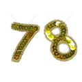 WRAB-046 Custom Large Sequined Digit Alphabet Number Embroidered Cloth Glitter Applique Sew on Patches
