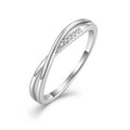 YILUN Elegant 925 Sterling Silver Infinity Twist Ring Zirconia Promise of Forever Love Engagement Ring With Romantic Gesture