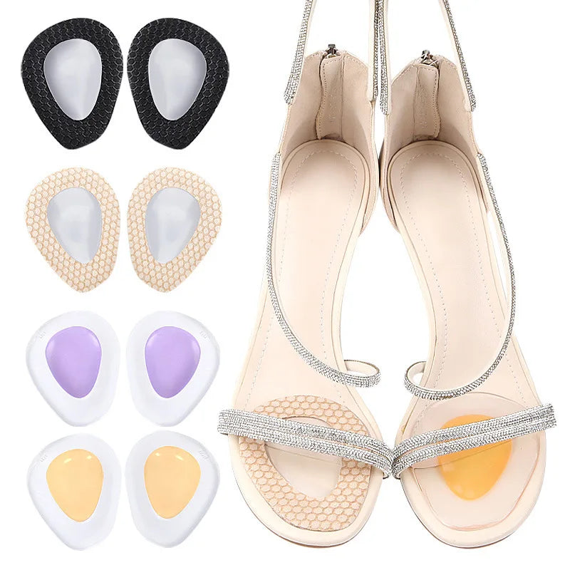 Two-Color Water Drop Gel Forearm Pad for High Heels Soft Rebound Self-Adhesive Shock Absorbing Half Insole