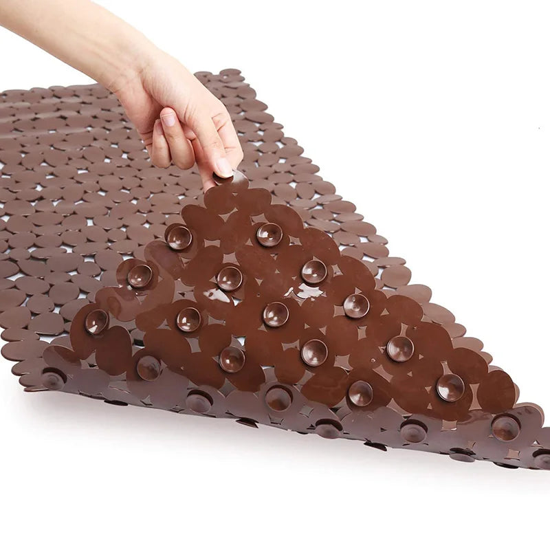 Extra Long Classic Pebble PVC Non-Slip Bathtub Mat Machine Washable Slip-Resistant Shower Bath Mats for Bathtub Bathroom Safety