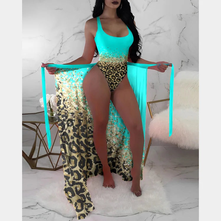 2023 New Hot Spring Bathing Suit Three Pieces Bikini With Print Cover up
