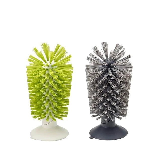 DOOSO Silicone Cleaning Brush with Suction Base - Multi-functional Glass Cup and Bottle Washer for Kitchen Bar