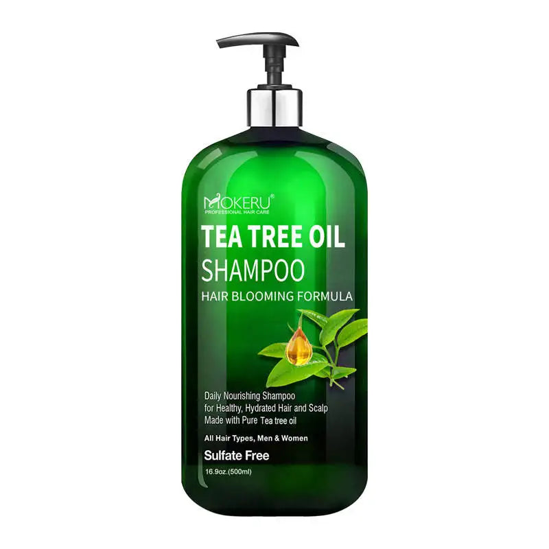 Organic Tea Tree Oil Shampoo for Men 500ml Natural Hair Growth Anti-Dandruff Deep Cleansing Smoothing Nourishing Cream Wholesale