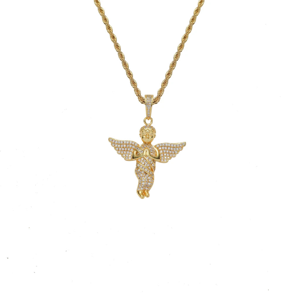 CN358  Brass Setting CZ   Pendants Hip Hop Necklace Iced Out Jewelry