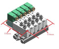 Aluminum Alloy Air Directional Manual Override Magnetic Control 24VDC 220VAC 1/4 NPT 5/2 Way 5 Valve Manifold Solenoid Valve