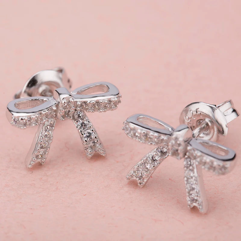 Luxury 925 Silver Stud Knot Earring for Women