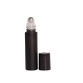 Refillable 10ml Glass Roll on Bottle Essential Oil Perfume Glass Bottle Frosted Black Roller Ball Glass Bottle