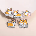 Cartoon Animal Enamel Pins Custom Rabbit Corgi Duck Penguin Brooches Lapel Badges Life Is Short so Am I Jewelry Gift for Friend