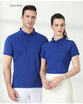 Unisex Luxury Blue Knitted Polyester/Cotton Floral Shirts Custom Men's Short Sleeve Anti-Wrinkle Quick Dry Embroidered