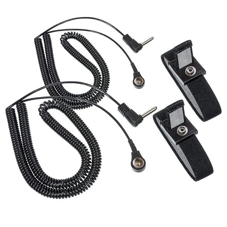 2 Pack Grounding Wrist Strap Adjustable Antistatic Grounding Bracelet Wrist Band for Earth Connection & EMF Radiation Protection