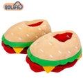 Hot Selling Stuffed Food Home Shoes Warm Women Gifts Furry Inner Plush Hamburger Fries Pizza Bread Slippers