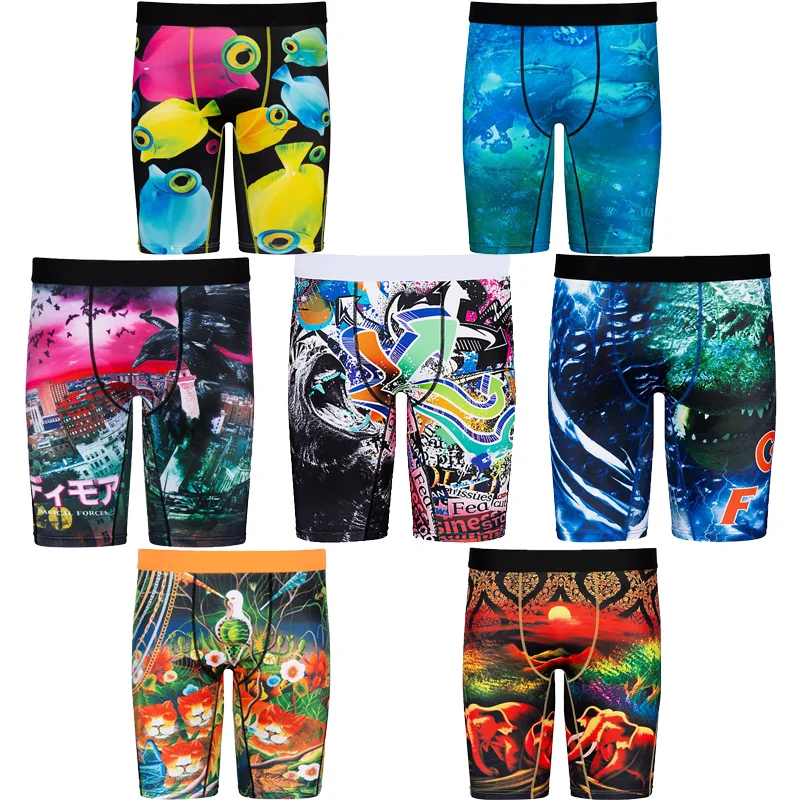 RTS Men's Underwear Underwear Boxer 3D Printed Electronic Printed Pattern Underwear Boxers Cycling Trousers