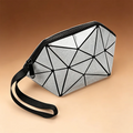 Fashion Girls Lingge Cosmetic Bags & Cases Girls Pu Leather Waterproof Geometric Cosmetic Bag