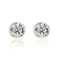 925 Sterling Silver Ladies Earrings SW Stone Bling 18K Gold Plated Trendy Geometric Shape Zircon Accessories for Anniversary