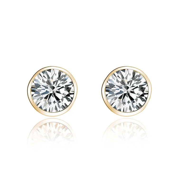 925 Sterling Silver Ladies Earrings SW Stone Bling 18K Gold Plated Trendy Geometric Shape Zircon Accessories for Anniversary
