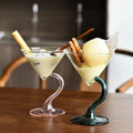 New Design Glass Yogurt Bowl Creative Glass Dry Ice Tableware Vintage Colored Glass Goblet