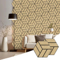 Yiju Modern Wood Veneer Acoustic Hexagon Felt Slat Decorative Wall Panel Eco-Friendly Soundproof