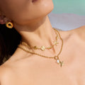 ERESI 316L Stainless Steel Shell Starfish Golden Pendant Necklace 18K PVD Plated Fashion Necklace for Holiday Charm Jewelry