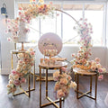 Set of 3 Gold Iron Cake Stands Plinth Wedding Dessert Party Table Decoration Metallic Cake Stand Table Supplies Box Packaging