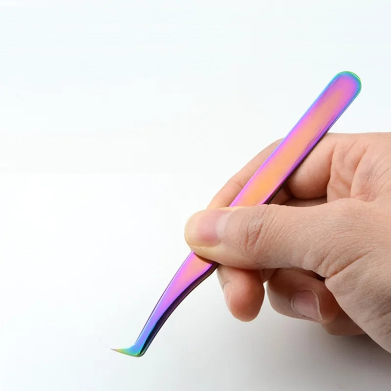 Wholesale Stainless Steel Eyebrow Tweezers Rose Gold Slanted Lash Tweezers and Eyelash Applicators Eyebrow Scissors Tweezers 1