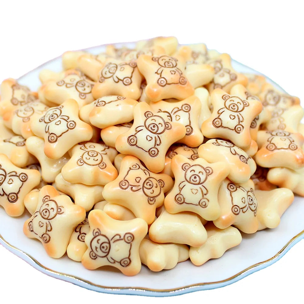 100Pcs Cartoon Bear Biscuit Flatback Resin Cabochon Resin Dollhouse Food Craft DIY Scrapbooking Fit Phone Decoration Accessories
