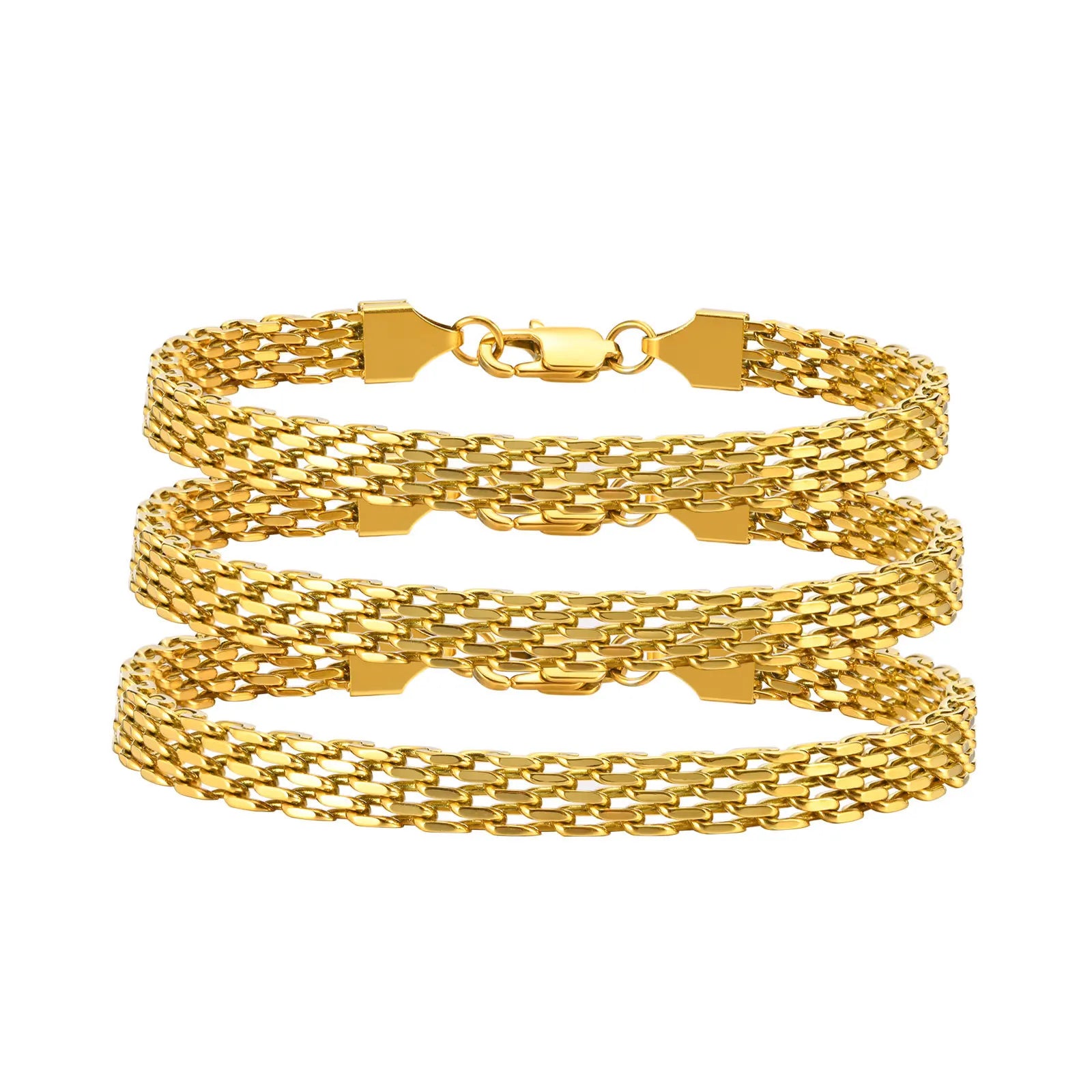 2023 New Anti Tarnish 18k Gold Braided Bracelet Jewelry 316L Stainless Steel Bracelet for Women Lady