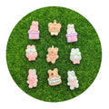 100pcs Cute Rabbit Resin Gift Box Flatback Cabochons Fit Phone Deco Parts DIY Scrapbooking Hair Bows Accessories
