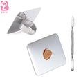 Beiqili Customized Logo Stainless Steel Mini Makeup Mixing Palette with Spatula Easy Clear Finger Ring Liquid Wholesale