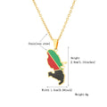 BINSHUO Wholesale Custom Stainless Steel Jewelry Drop Oil France Martinique Map Flag Men Pendant Charm Couples Necklace Women