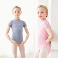 Children Lace Turtleneck Short Sleeve Ballet Leotard Girls Dance Clothes