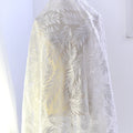 Elegant Offwhite Embroidered With Sequins  Floral Embroidery Haute Couture Wedding Bridal Lace Sewing Dress Fabric