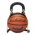Custom Basketball Handbag Large Small Purse Winner Shaped Glitter Round Chain Basketball Purses Handbags for Women