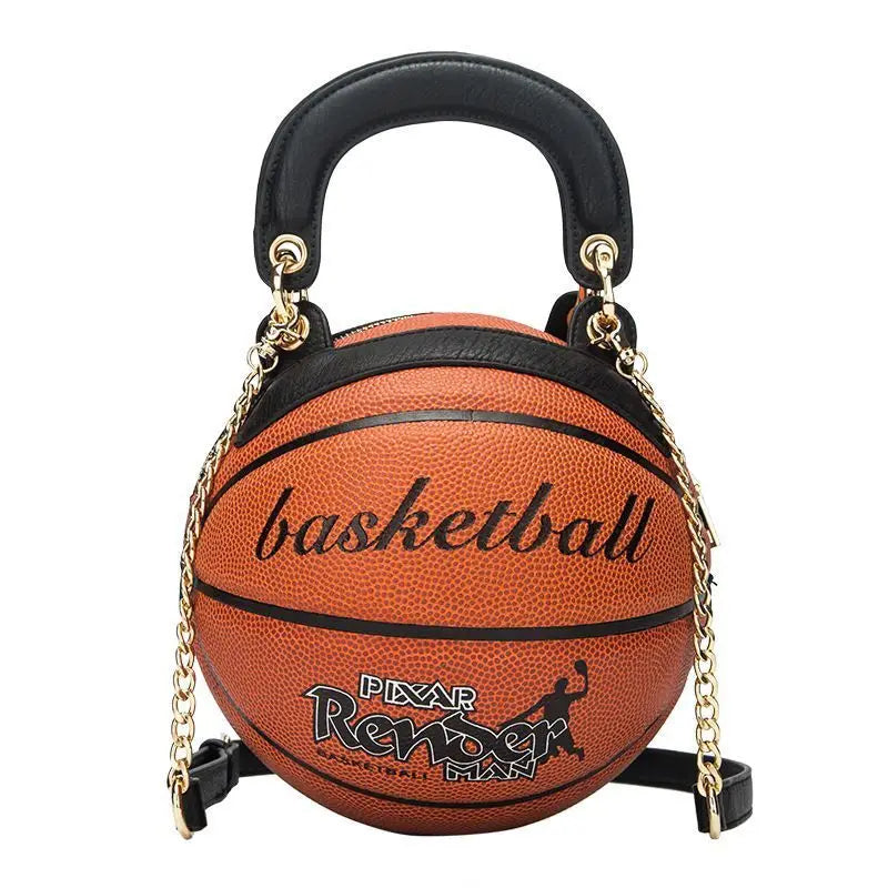 Custom Basketball Handbag Large Small Purse Winner Shaped Glitter Round Chain Basketball Purses Handbags for Women