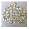 DIY Pearl Bead 8x12 mm  Keshi Baroque Pearlloose Freshwater Pearl With 1 Metal Hangerstainless Steel Pvd 18k Gold Plated