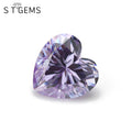 Ready to Ship 100 Pcs Wholesale Price CZ Stone Heart Cut Amethyst Turn Blue Cubic Zirconia for Necklace