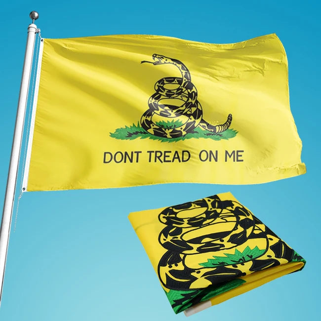Customized Polyester  the American Yellow Snake Flag Double-sided  3x5 Ft Don't Step on Me Gadsden Flag
