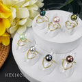 Hawaiian Fashion Jewelry Lady Heart Type Adjustable Pearl Ring