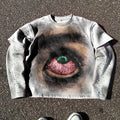 Custom Men Streetwear Distressed Dtg Print T-shirts Manufacturer Oversized Rhinestone Long Sleeve Double Layer t Shirt