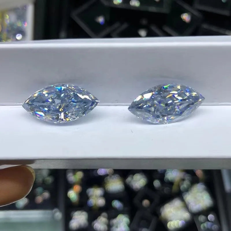 Fancy Shape Loose Moissanite Diamond Jewelry Pear Radiant Emerald Cut Blue Color Moissanite with GRA Certificate Price Per Carat